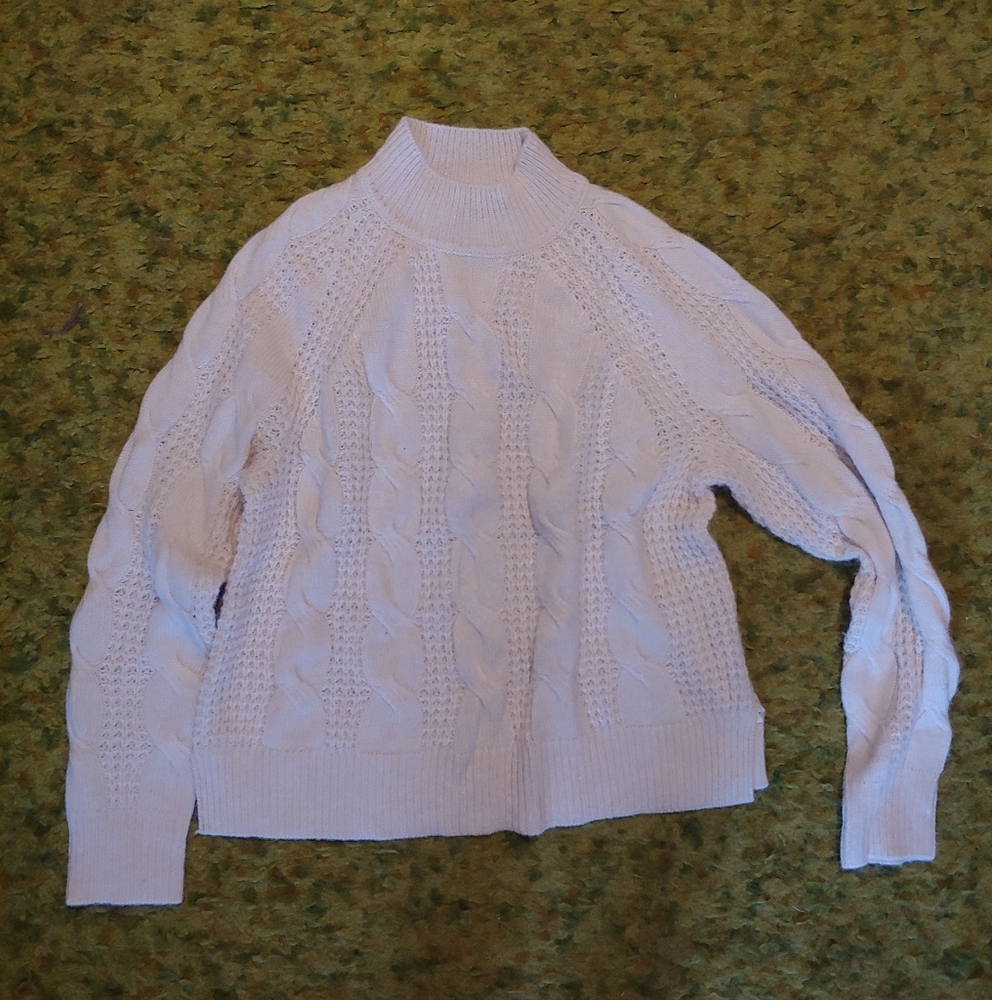 JCrew cableknit mockneck sweater